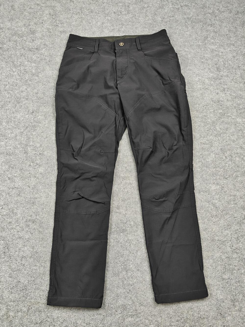 Kuhl Pants Mens 30x30 Black Cargo Slim Stretch Microfiber Nylon Spandex Travel